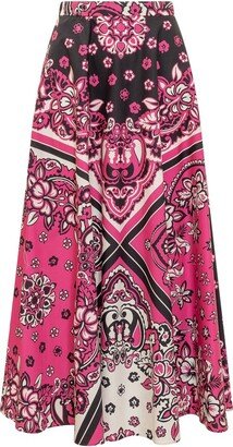 Bandana Printed Midi Skirt