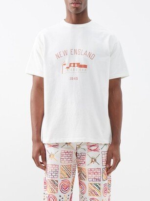 New England-print Cotton-jersey T-shirt