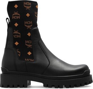 Monogram Detailed Ankle Boots