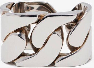 Women's Chain Double Ring In Antique Silver