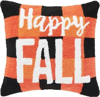 Happy Fall Hooked Throw Pillow