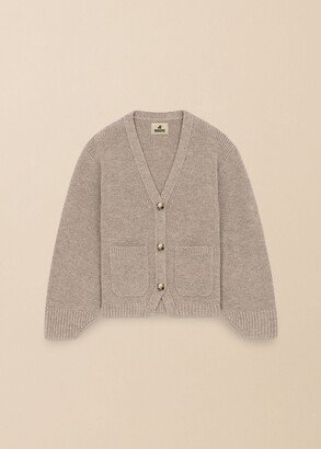 The x Bonpoint Sienna Cardigan in Heathered Beige