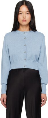 Silk Laundry Blue Cropped Cardigan