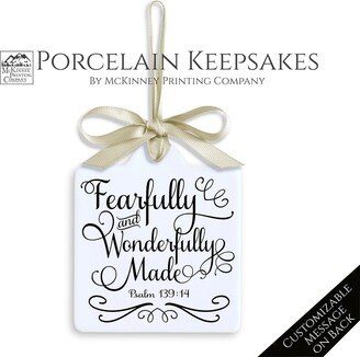 I Am Fearfully & Wonderfully Made, Psalm 139, 14, Baptism Gift Girl Personalized, Boy, Goddaughter, Baby Shower, Bible Verse, Christian