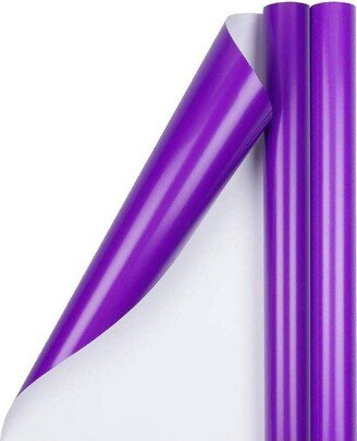 JAM Paper & Envelope JAM PAPER Purple Glossy Gift Wrapping Paper Roll - 2 packs of 25 Sq. Ft.