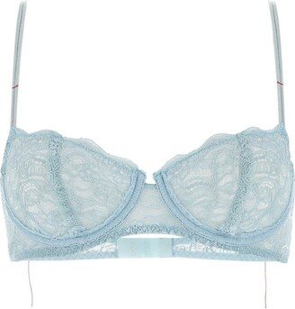 Contrast-Stitch Lace-Detailed Bra