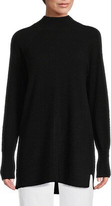 Saks Fifth Avenue Made in Italy Saks Fifth Avenue Women's Ribbed Trim Mockneck Cashmere Sweater