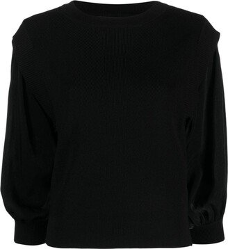 Long-Sleeve Fine-Ribbed Jumper