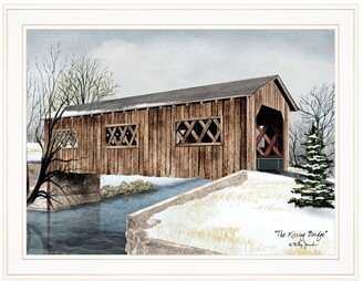 The Kissing Bridge by Billy Jacobs, Ready to hang Framed Print, White Frame, 27 x 21