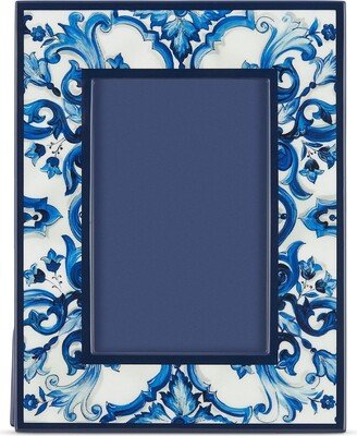 Majolica-print photo frame