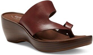 Laurel Leather Flip-Flop Wedge Sandal