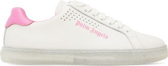 White & Pink Palm One Sneakers