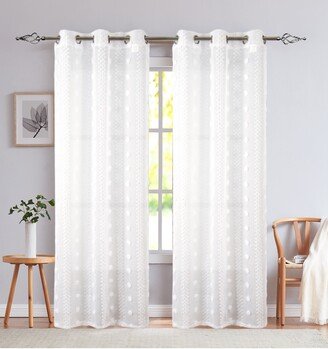 Cloud Set of 2 Semisheer Panel Curtains-AA