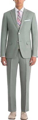 Classic Fit Linen Men's Suit Separates Coat Sage