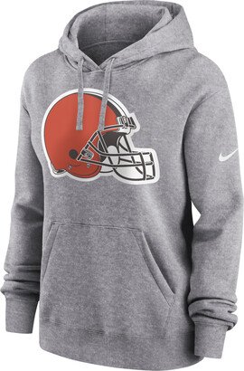 Women's Logo Club (NFL Cleveland Browns) Pullover Hoodie in Grey