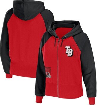 Women's Wear by Erin Andrews Red Tampa Bay Buccaneers Colorblock Full-Zip Hoodie