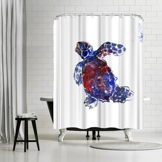 71 x 74 Shower Curtain, Sea Turtle Babe 2 by Suren Nersisyan