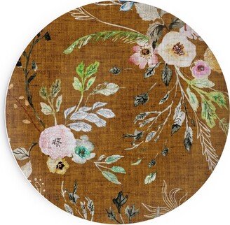 Salad Plates: La Boheme Floral - Russet Salad Plate, Brown