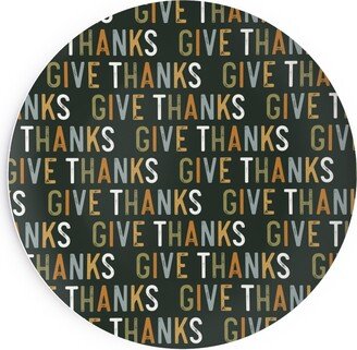 Salad Plates: Give Thanks Salad Plate, Green