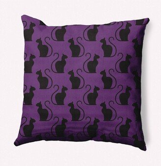 16x16 Spooky Cats Square Throw Pillow Amethyst