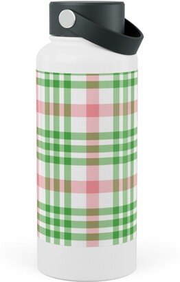 Photo Water Bottles: Pink, Green, And White Plaid Stainless Steel Wide Mouth Water Bottle, 30Oz, Wide Mouth, Green