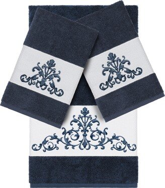 Linum Home Turkish Cotton Scarlet 3-Pc. Embellished Towel Set