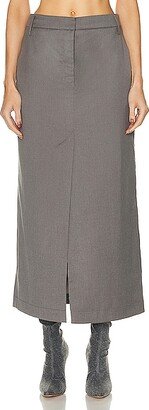 Long Suiting Skirt in Grey