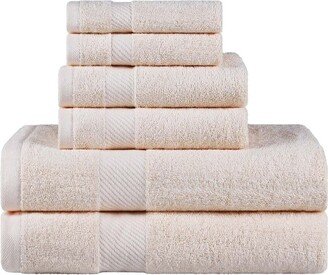 Solid Egyptian Cotton 6Pc Fast-Drying Absorbent Towel Set-AA