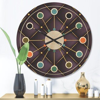 Designart 'Quilted pattern' Mid-Century Modern Wood Wall Clock