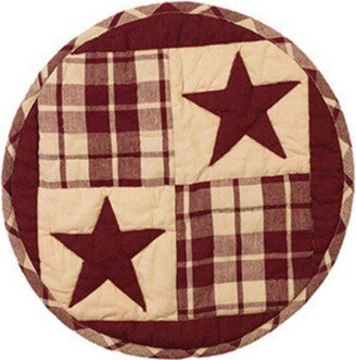 Burgundy Farmhouse Star Quilted Mat | 15