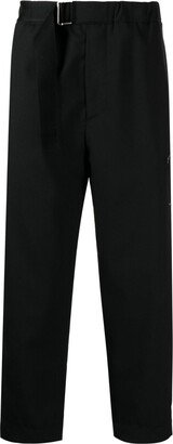 Belted-Waist Cropped Trousers