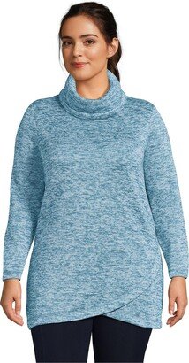 Women's Plus Size Sweater Fleece Tunic Cowl Neck Pullover