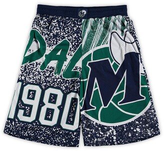 Men's Navy Dallas Mavericks Big and Tall Hardwood Classics Jumbotron Shorts