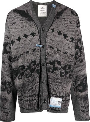 Logo-Patch Jacquard Cardigan