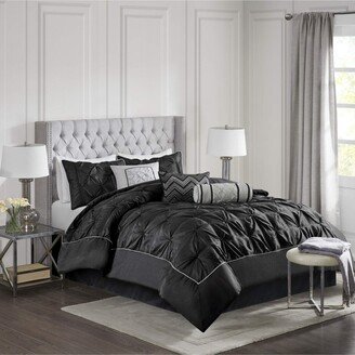 Gracie Mills Laurel 7 Piece Comforter Set, Black - Queen