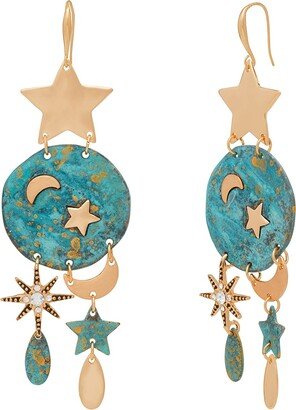 Robert Lee Morris Soho Celestial Patina Chandelier Earrings