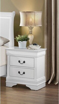 Wooden Night Stand With 2 Spacious Drawers White