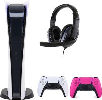 Playstation PS5 Digital Console with Extra Pink Dualsense Controller and Universal Headset