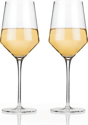 Raye Angled Crystal Chardonnay Wine Glasses, Set of 2, 13 Oz