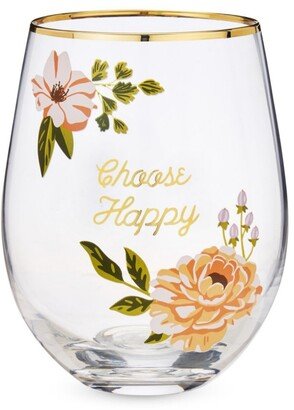 Choose Happy Stemless Wine Glass