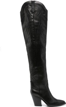 80mm Thigh-High Leather Boots