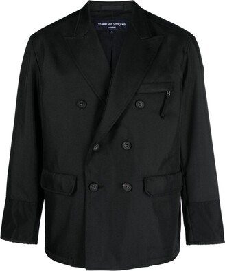 Panelled Twill Double-Breasted Blazer