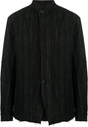 Pinstripe Mock-Neck Blazer