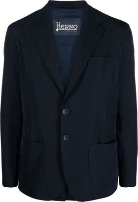 Notched-Lapel Single-Breasted Blazer-AH