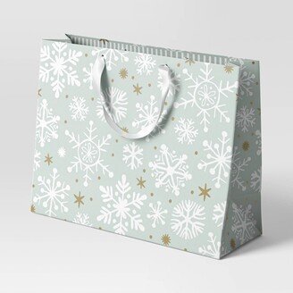 Large Vogue Snowflake Christmas Gift Bag Green - Wondershop™