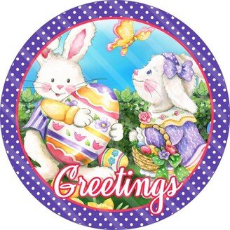 Easter Greetings Wreath Sign, Signs For Wreaths, Enhancements