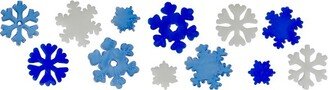Northlight 12-Piece Blue and White Snowflake Gel Christmas Window Clings