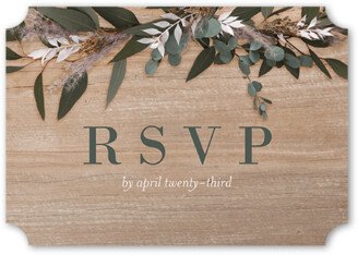 Rsvp Cards: Rustic Foliage Wedding Response Card, Beige, Pearl Shimmer Cardstock, Ticket