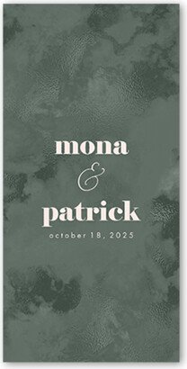 Wedding Menu Cards: Winsome Wanderlust Wedding Menu, Green, 4X8 Flat Menu, Matte, Signature Smooth Cardstock, Square