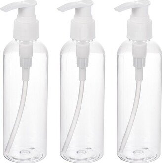 Unique Bargains Travel Shampoo Lotion Clear Portable Refillable Airless Pump Bottle 3 Pcs 200mL